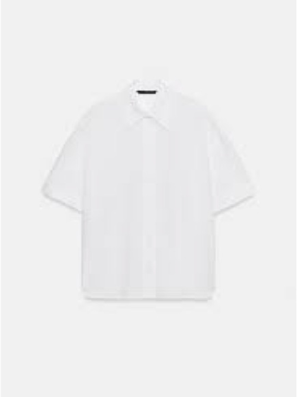 Zara oversized poplin White Short-Sleeve Button-Up Shirt